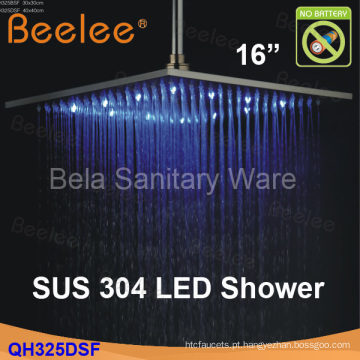 Quadrado montado na parede 16 &quot;chuva de aço inoxidável LED chuveiro (Qh326dsf)